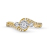 Thumbnail Image 3 of 0.25 CT. T.W. Diamond Past Present Future® Miracle Bypass Shank Engagement Ring in 10K Gold