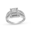 Thumbnail Image 0 of 0.50 CT. T.W. Princess-Cut Multi-Diamond Double Frame Multi-Row Engagement Ring in 10K White Gold