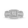 0.50 CT. T.W. Princess-Cut Multi-Diamond Double Frame Multi-Row Engagement Ring in 10K White Gold