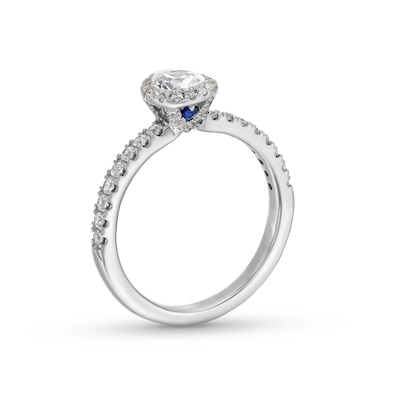 Vera Wang Love Collection 0.80 CT. T.W. Pear-Shaped Certified Diamond Frame Engagement Ring in 18K White Gold (F/SI2)