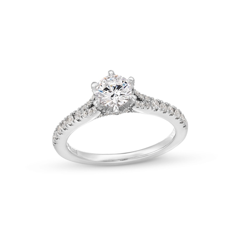 Main Image 1 of Vera Wang Love Collection 0.95 CT. T.W. Certified Diamond Split Shank Engagement Ring in 18K White Gold (F/SI2)