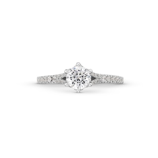 Vera Wang Love Collection 0.95 CT. T.W. Certified Diamond Split Shank Engagement Ring in 18K White Gold (F/SI2)