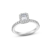 Vera Wang Love Collection 1.11 CT. T.W. Emerald-Cut Certified Diamond Frame Engagement Ring in 18K White Gold (F/SI2)