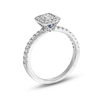 Thumbnail Image 2 of Vera Wang Love Collection 1.11 CT. T.W. Emerald-Cut Certified Diamond Frame Engagement Ring in 18K White Gold (F/SI2)