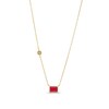 Thumbnail Image 1 of Emerald-Cut Certified Ruby and Diamond Accent Sideways Necklace in 10K Gold