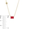 Thumbnail Image 4 of Emerald-Cut Certified Ruby and Diamond Accent Sideways Necklace in 10K Gold