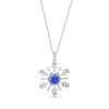 Thumbnail Image 0 of 6.0mm Blue and White Lab-Created Sapphire Snowflake Pendant in Sterling Silver