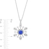 Thumbnail Image 1 of 6.0mm Blue and White Lab-Created Sapphire Snowflake Pendant in Sterling Silver