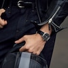 Thumbnail Image 4 of Men's Bulova Hudson Automatic Black Leather Strap Watch with Textured Black Dial (Model: 96B441)