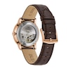 Thumbnail Image 2 of Men's Bulova Hudson Automatic Rose-Tone IP Brown Leather Strap Watch with Textured White Dial (Model: 97B225)