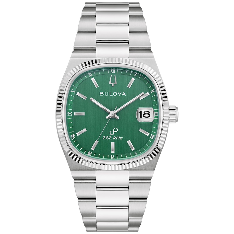 Men's Bulova Super Seville Watch with Square Green Dial (Model: 96B439)