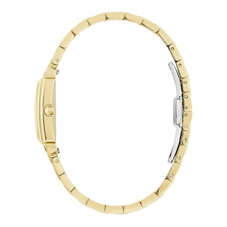 Ladies' Bulova Sutton Gold-Tone IP Watch with Rectangular Mother-of-Pearl Dial (Model: 97L177)