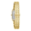 Thumbnail Image 2 of Ladies' Bulova Sutton Gold-Tone IP Watch with Rectangular Mother-of-Pearl Dial (Model: 97L177)