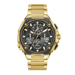 Men's Bulova Series X Precisionist Gold-Tone IP Chronograph Watch with Black Dial (Model: 98B429)