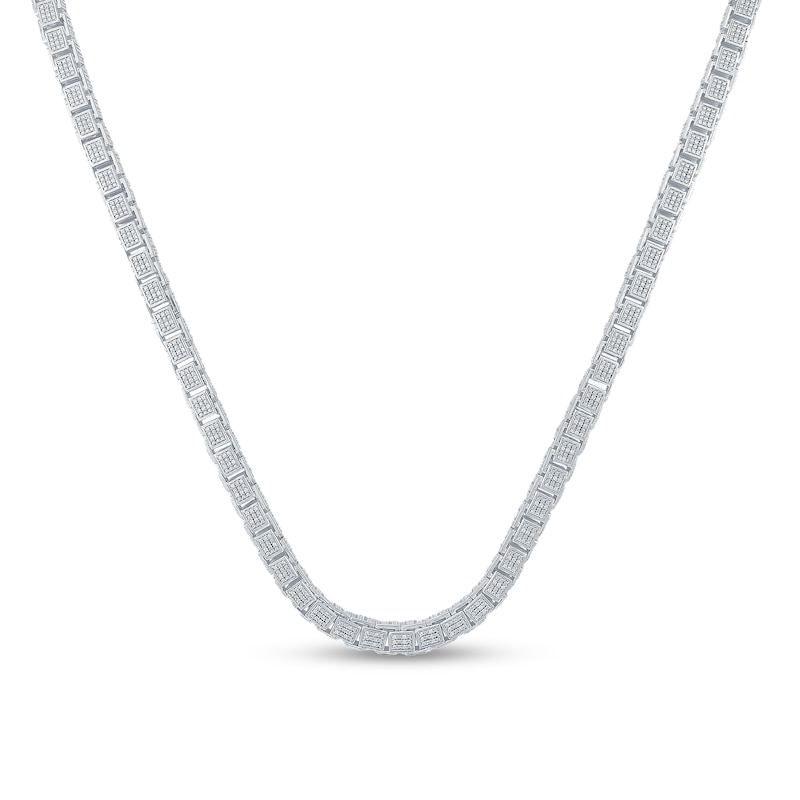 5.00 CT. T.W. Diamond Box Chain Necklace in Hollow 10K White Gold - 20”