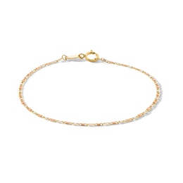 Child’s Diamond-Cut Valentino Chain Bracelet in Hollow 14K Tri-Tone Gold - 6”