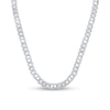 8.00 CT. T.W. Diamond Figaro Chain Necklace in Hollow 10K White Gold - 22”