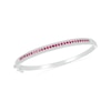 Thumbnail Image 0 of Lab-Created Ruby and White Lab-Created Sapphire Edge Bangle in Sterling Silver