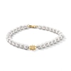 Freshwater Cultured Pearl and Diamond Accent North Star Bead Strand Bracelet in 10K Gold - 8”