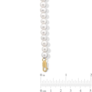 Freshwater Cultured Pearl and Diamond Accent North Star Bead Strand Bracelet in 10K Gold - 8”