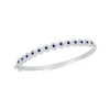 Thumbnail Image 0 of Blue and White Lab-Created Sapphire Frame Bangle in Sterling Silver