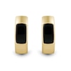 Rectangle Onyx Solitaire Hoop Earrings in 10K Gold