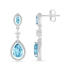 Thumbnail Image 3 of Marquise and Pear-Shaped Swiss Blue Topaz with White Lab-Created Sapphire Vintage-Style Drop Earrings in Sterling Silver