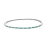 Thumbnail Image 0 of Emerald and 0.15 CT. T.W. Diamond Alternating Bangle in 10K White Gold