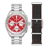 Thumbnail Image 0 of Men's Bulova Lunar Pilot Chronograph Watch with Red Dial and Interchangeable Black Leather Strap (Model: 96K115)