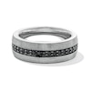 Thumbnail Image 2 of 8.0mm Black Sapphire Inlay Brushed Comfort-Fit Wedding Band in Tungsten - Size 10