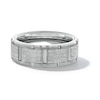 Thumbnail Image 2 of 8.0mm Textured Brick Pattern Comfort-Fit Wedding Band in Tungsten - Size 10