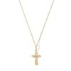 Thumbnail Image 1 of Child’s Flared Cross Pendant in 10K Two-Tone Gold - 15”