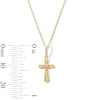 Thumbnail Image 2 of Child’s Flared Cross Pendant in 10K Two-Tone Gold - 15”