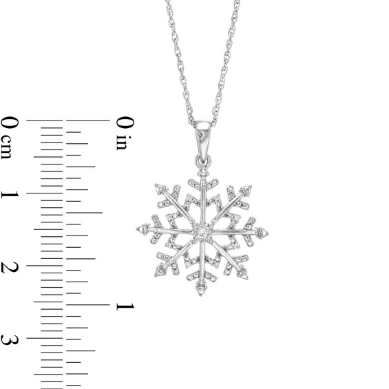 0.05 CT. T.W. Diamond Snowflake Pendant in Sterling Silver