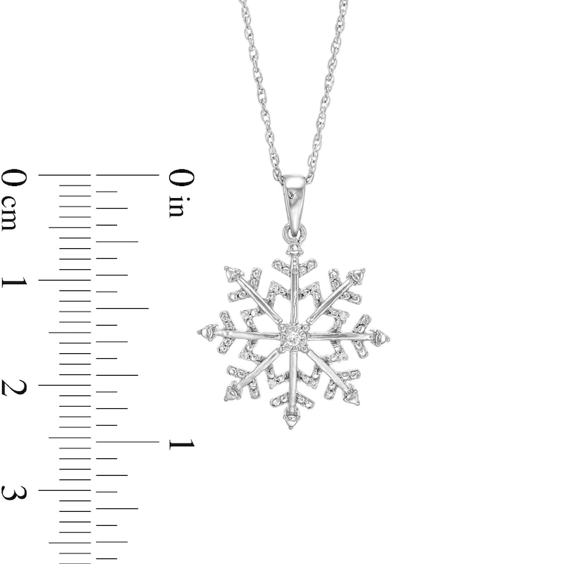 0.05 CT. T.W. Diamond Snowflake Pendant in Sterling Silver