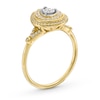 Thumbnail Image 3 of 0.25 CT. T.W. Diamond Pear-Shaped Double Frame Collar Vintage-Style Engagement Ring in 10K Gold