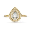 Thumbnail Image 4 of 0.25 CT. T.W. Diamond Pear-Shaped Double Frame Collar Vintage-Style Engagement Ring in 10K Gold