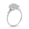 Thumbnail Image 3 of 0.25 CT. T.W. Diamond Pear-Shaped Double Frame Collar Vintage-Style Engagement Ring in 10K White Gold