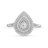 Thumbnail Image 4 of 0.25 CT. T.W. Diamond Pear-Shaped Double Frame Collar Vintage-Style Engagement Ring in 10K White Gold