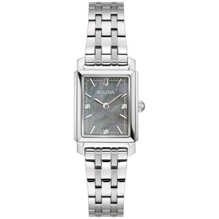 Ladies' Bulova Sutton Diamond Accent Watch with Rectangular Grey Mother-of-Pearl Dial (Model: 96P252)