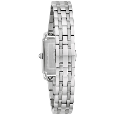 Ladies' Bulova Sutton Diamond Accent Watch with Rectangular Grey Mother-of-Pearl Dial (Model: 96P252)