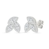 Thumbnail Image 1 of Marquise and Round White Lab-Created Sapphire Frame Trio Cluster Stud Earrings in Sterling Silver