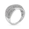 0.50 CT. T.W. Diamond Multi-Row Crossover Ring in Sterling Silver