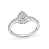 Thumbnail Image 1 of 0.15 CT. T.W. Pear-Shaped Multi-Diamond Double Frame Split Shank Promise Ring in 10K White Gold