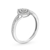 0.15 CT. T.W. Pear-Shaped Multi-Diamond Double Frame Split Shank Promise Ring in 10K White Gold