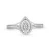 Thumbnail Image 3 of 0.15 CT. T.W. Pear-Shaped Multi-Diamond Double Frame Split Shank Promise Ring in 10K White Gold