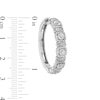 Thumbnail Image 1 of 0.12 CT. T.W. Diamond Cushion-Shaped Frame Alternating Hoop Earrings in Sterling Silver