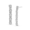 Thumbnail Image 0 of 0.12 CT. T.W. Diamond Cushion-Shaped Frame Alternating Linear Drop Earrings in Sterling Silver