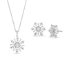 Thumbnail Image 0 of White Lab-Created Sapphire Snowflake Pendant and Stud Earrings Set in Sterling Silver