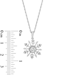 White Lab-Created Sapphire Snowflake Pendant and Stud Earrings Set in Sterling Silver